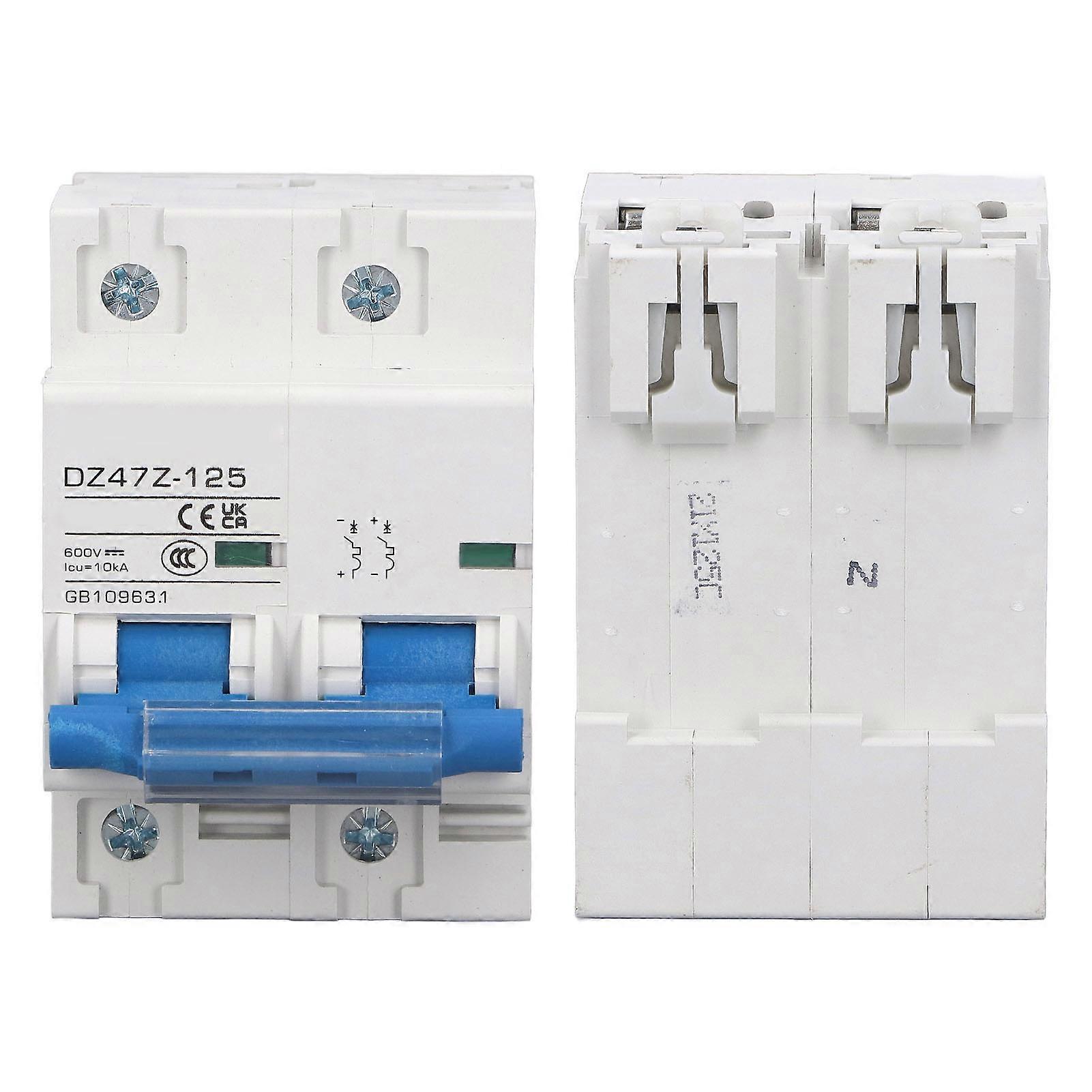 DC Miniature Circuit Breaker 2P 10KA High Current Isolation 600V Air Switch for Solar PV System Panels Grid D125 125A 