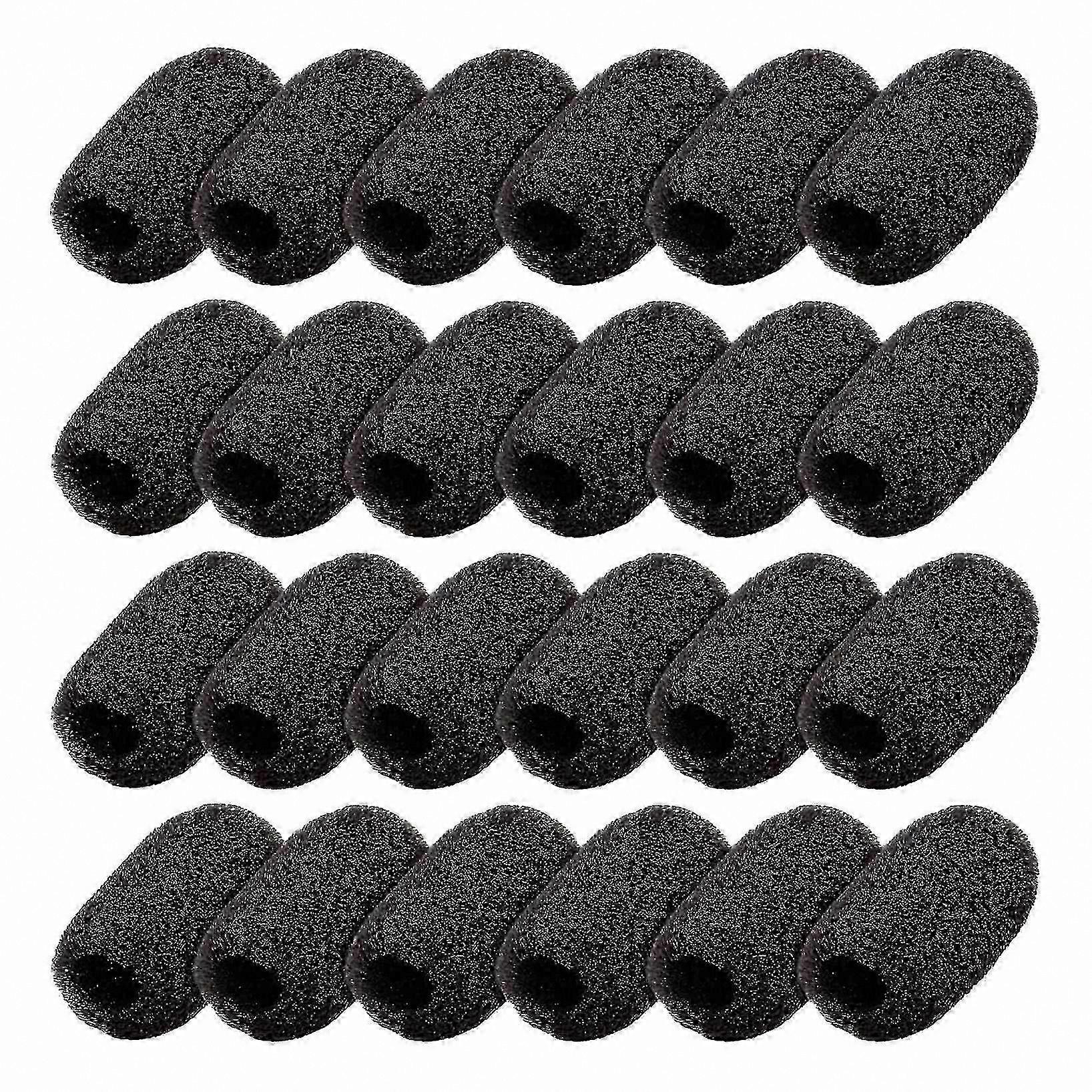 24-Pack Mini Foam Covers for Lapel Microphones, Windscreen Protection, Compatible with Various Headset Models