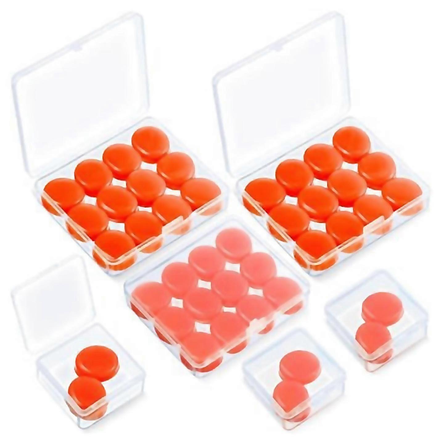 For 21 Pairs Ear Plugs For Sleeping Reusable Moldable Orange