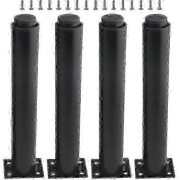 (25-42cm, negru) Set 4 picioare metalice reglabile rezistente-In stoc