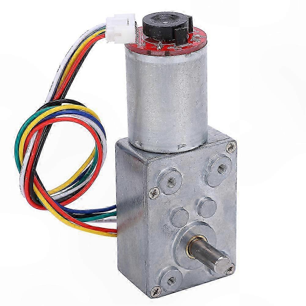 DC Worm Gear Motor with Encoder 40RPM 12V Electronic Component Compact Design for Automation Devices