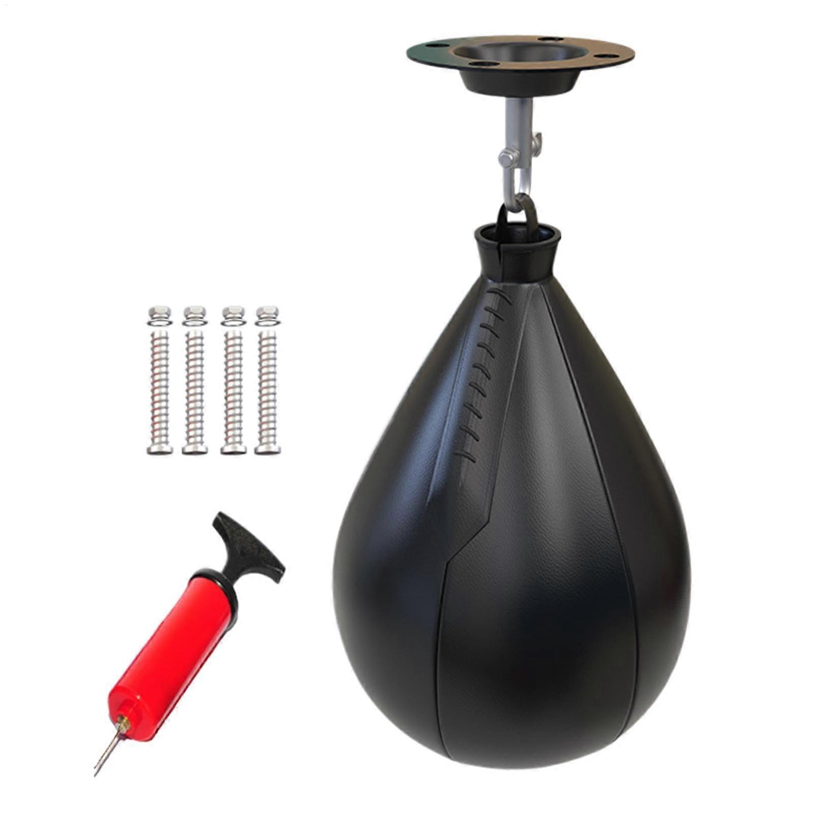 Speed Punching Ball Dangling Pear Shaped Speed Bag Reusable Boxing Slip Bag, Portable Boxing Equipment for Home, Gym, Travel Black Ref: 2443