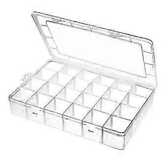 Large 24 Grids Plastic Organizer Box Adjustable Dividers,Clear Storage Box for Jewelry, Art DIY Cra
