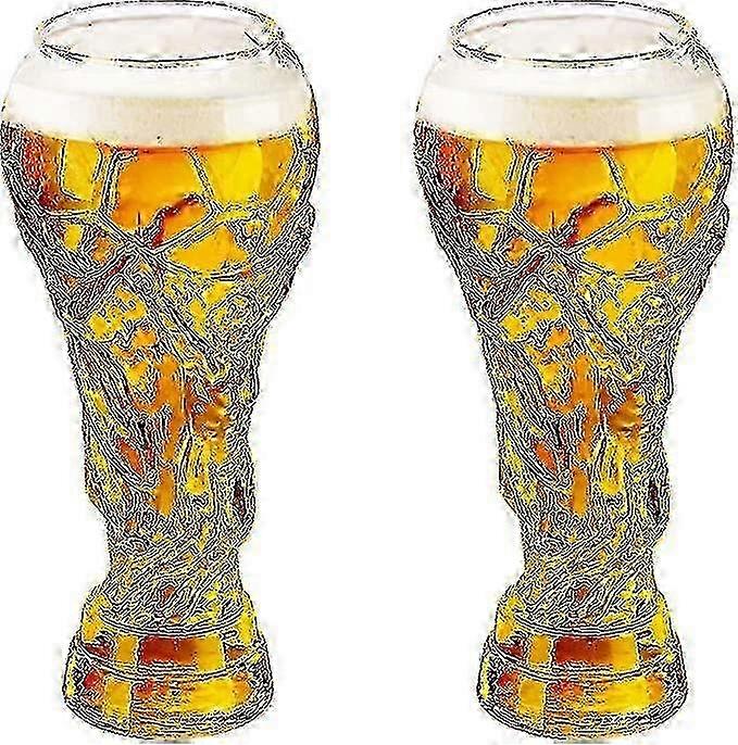 WM Bierglas 2er Set - 450ml Fußballbecher & Weinbecher für Fußball-, Party- und Sportfans