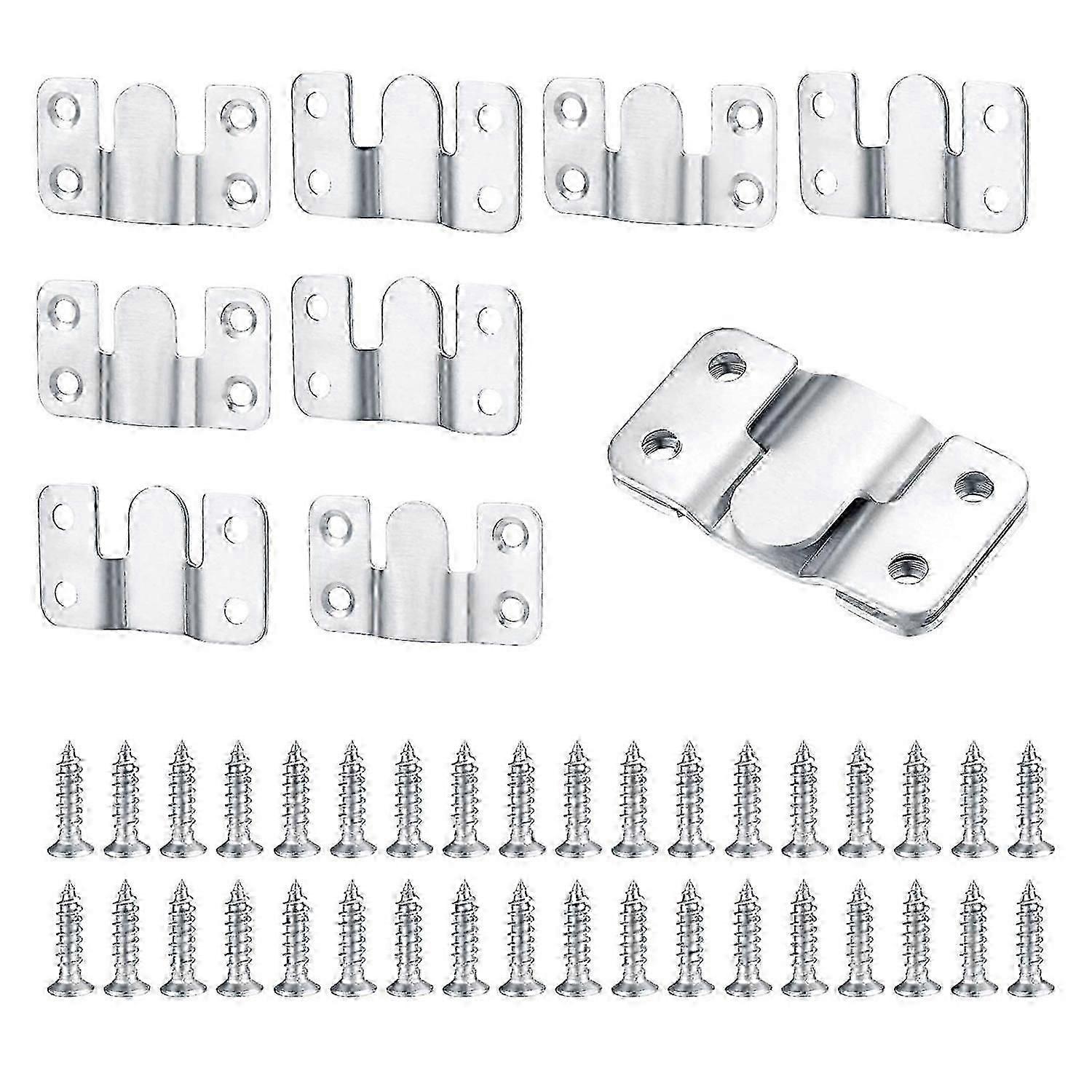 Stainless Steel Interlocking Flush Mount Brackets for 10 Wall Mount Picture Frames
