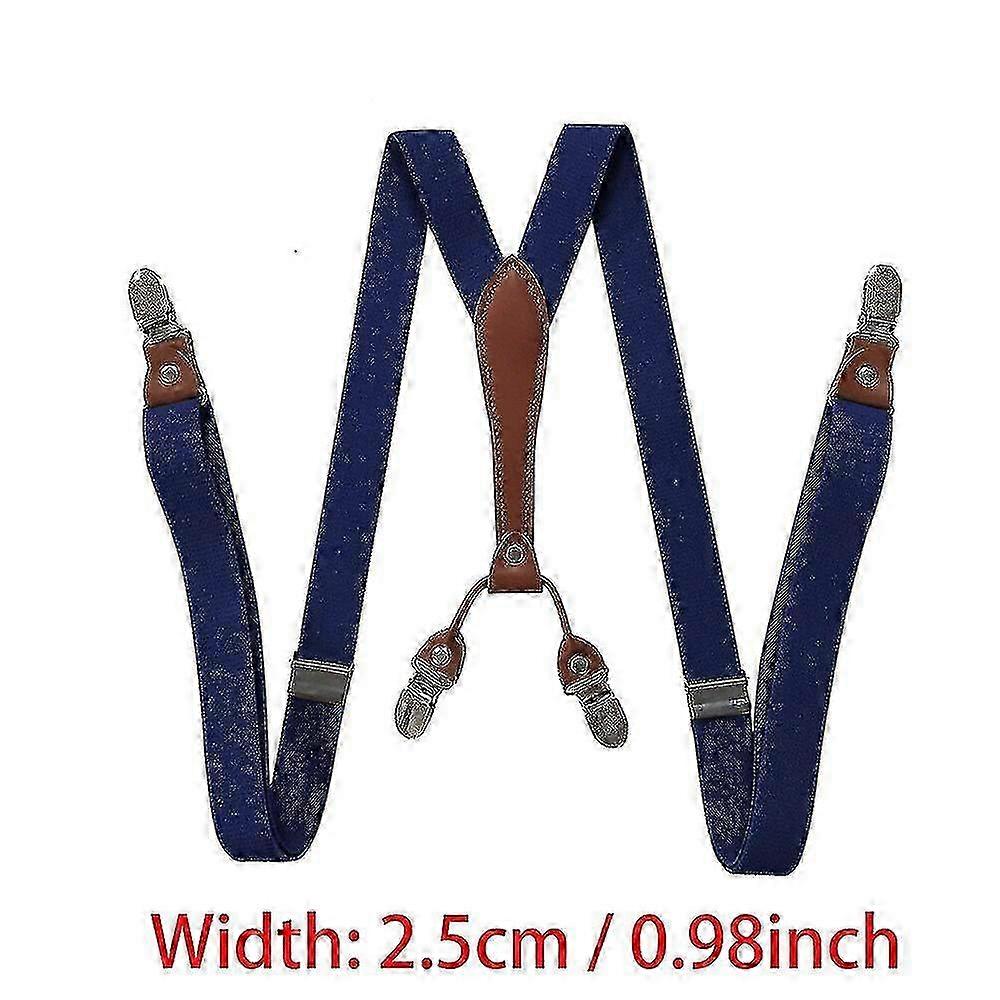Heavy-Duty 5cm Wide Suspenders for Men - Adjustable Elastic Trouser...