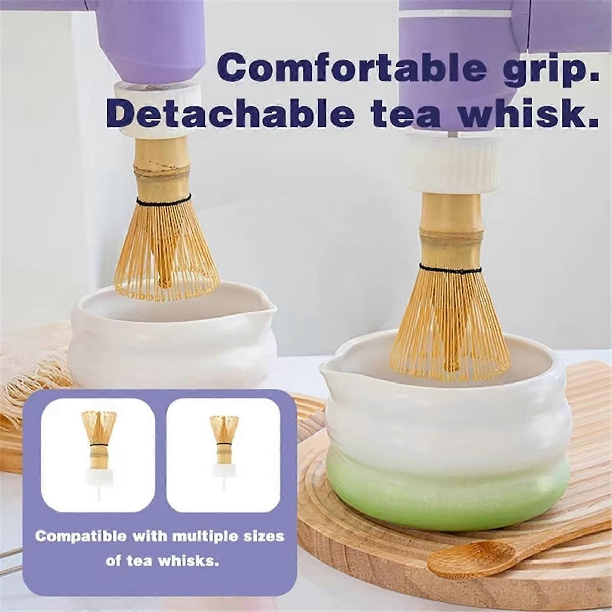 Matcha Brush Low-Noise Three-Speed Adjustment Electric Tea Whisk Brush Device Type-C Rechargable Includes Bamboo Brush