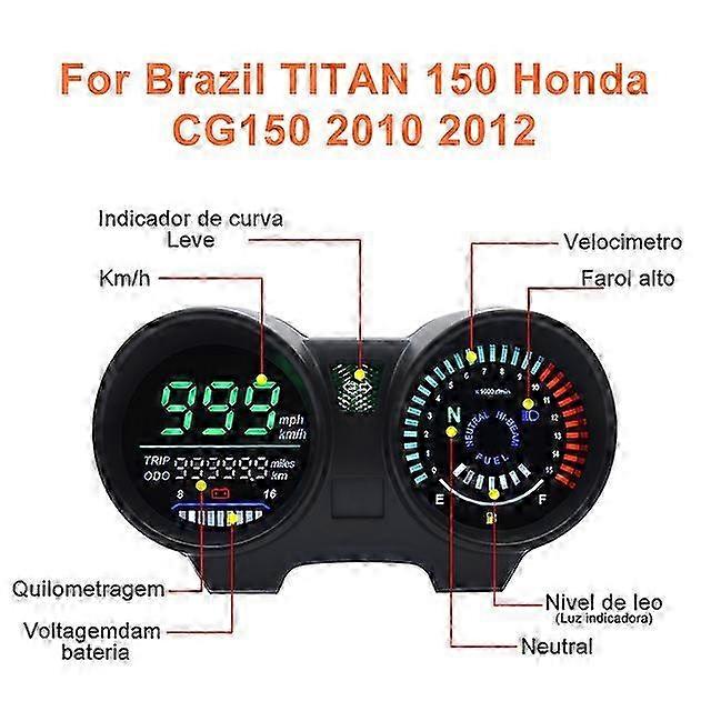 Newest Speedometer Digital Dashboard LED Electronics Motorcycle RPM...