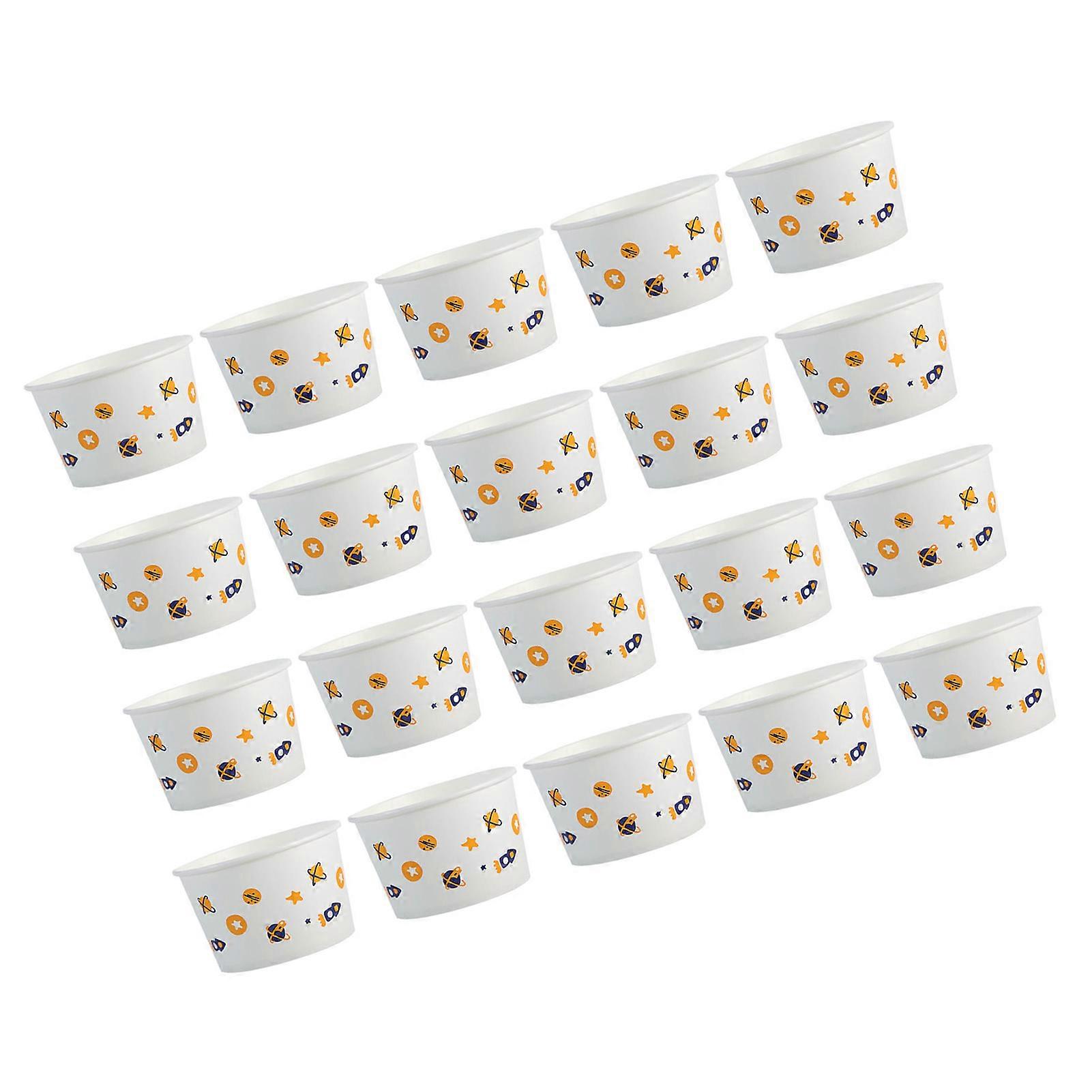 20PCS 일회용 누출 방지 종이 그릇, 500g PE 코팅, 휴대용