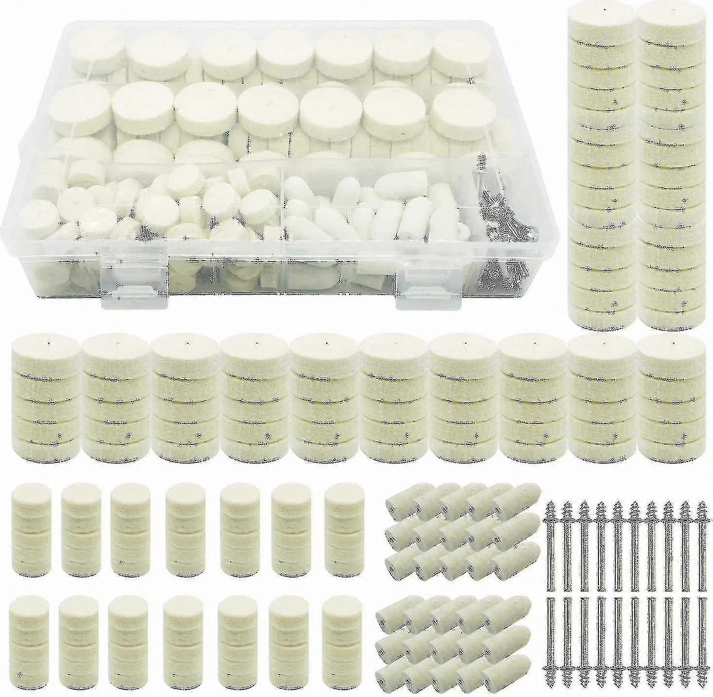 200-Pack Wool Buffing Wheels with Shank for Rotary Tools Accessories