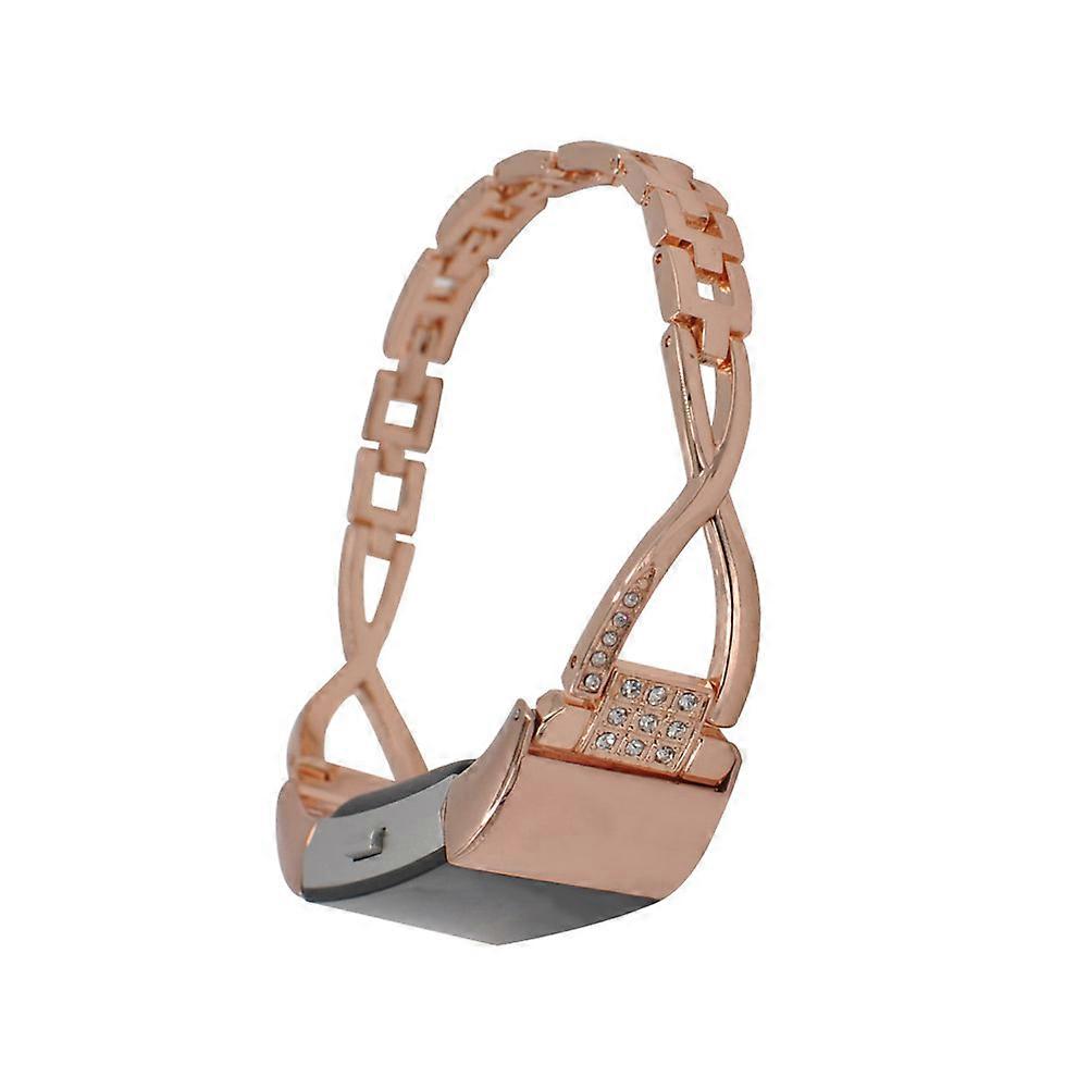 Stainless Steel Watch Shape Rose Golden Breathable Rugged Smartwatch Band For Daily Use 1Pcs