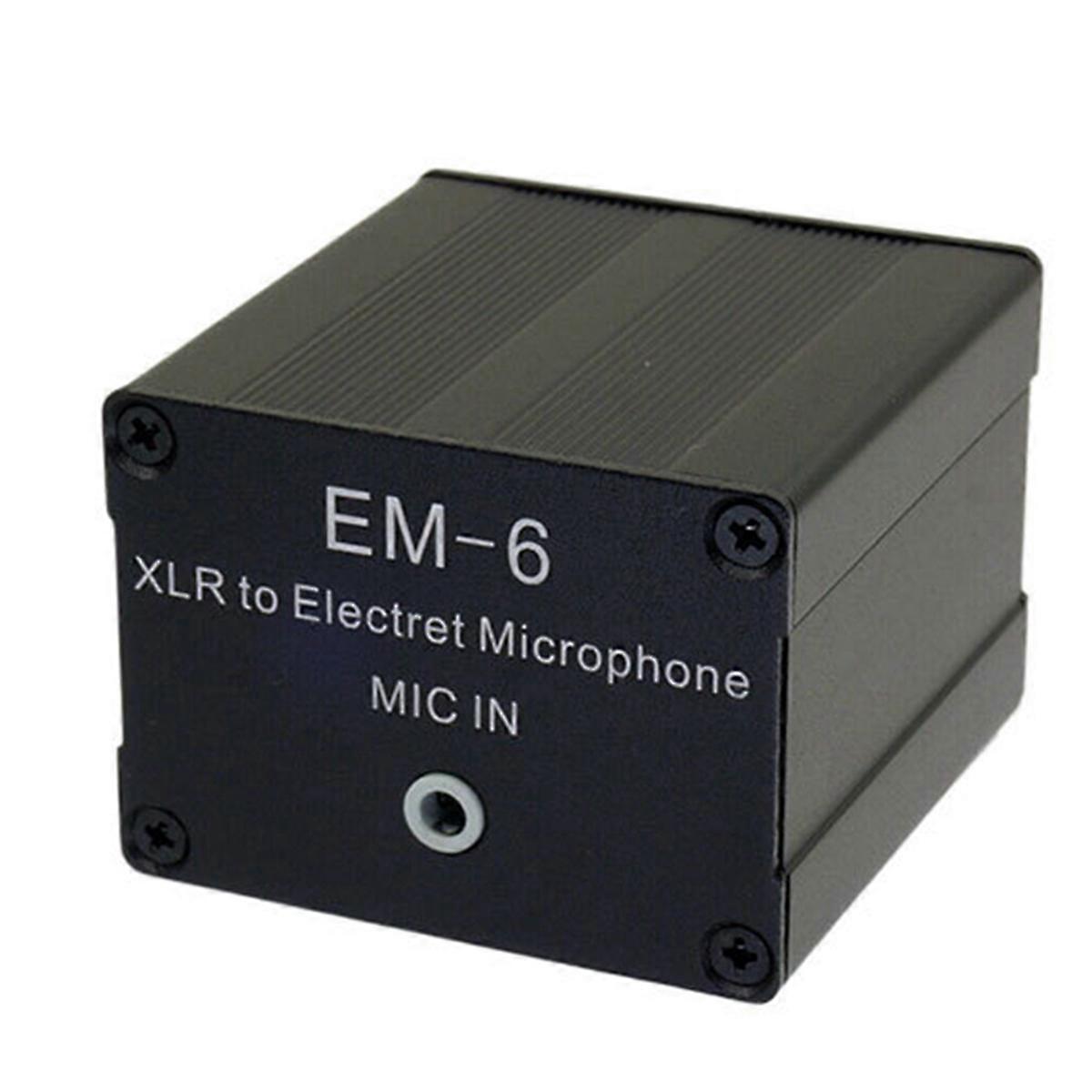 XLR to 3.5mm Electret Condenser Microphone Head Amplifier Mixer