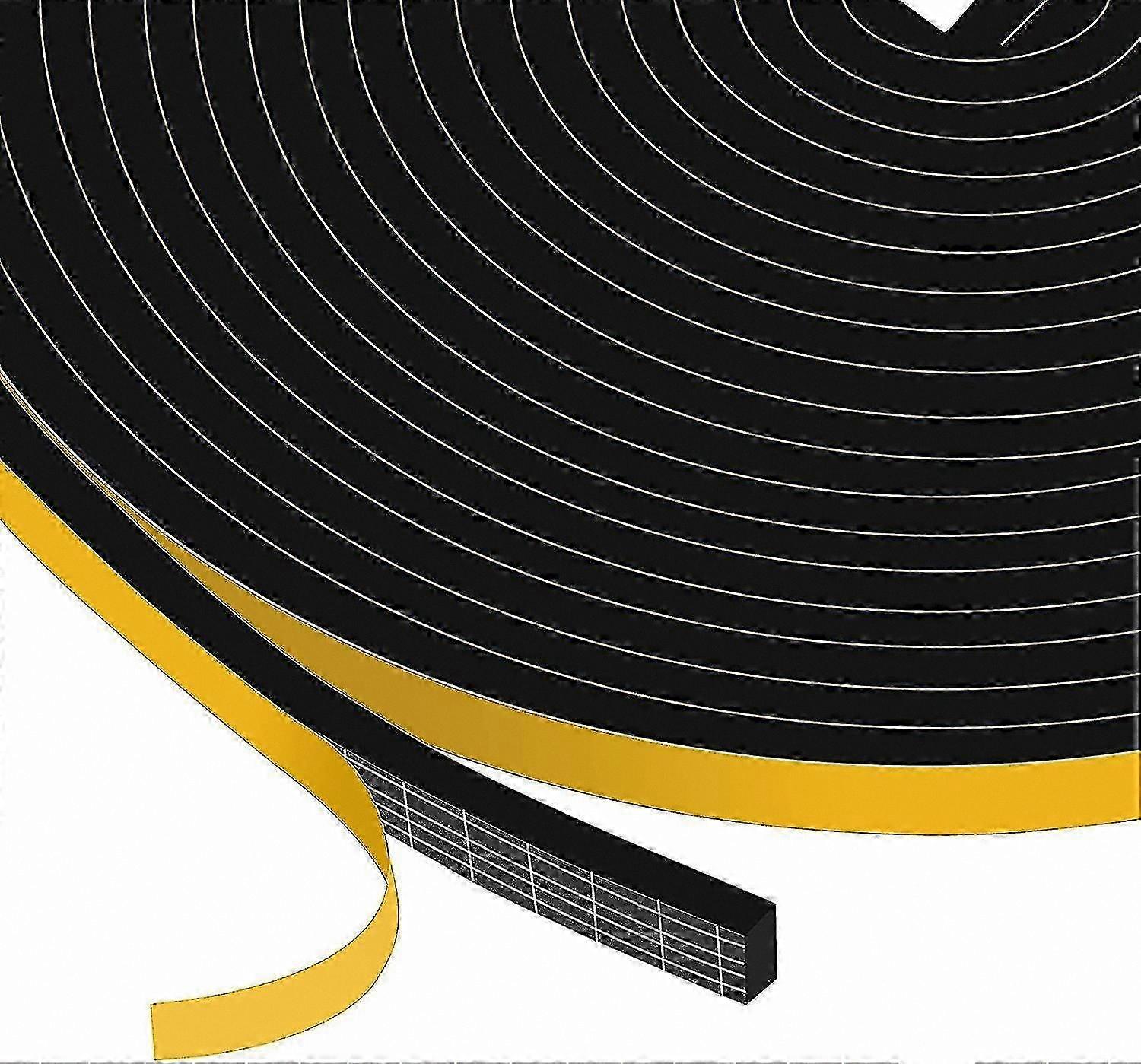 Foam Weatherproofing Tape 6mm x 3mm - 3 Rolls, Total Length 15m for Sealing Gaps and Insulation Purposes