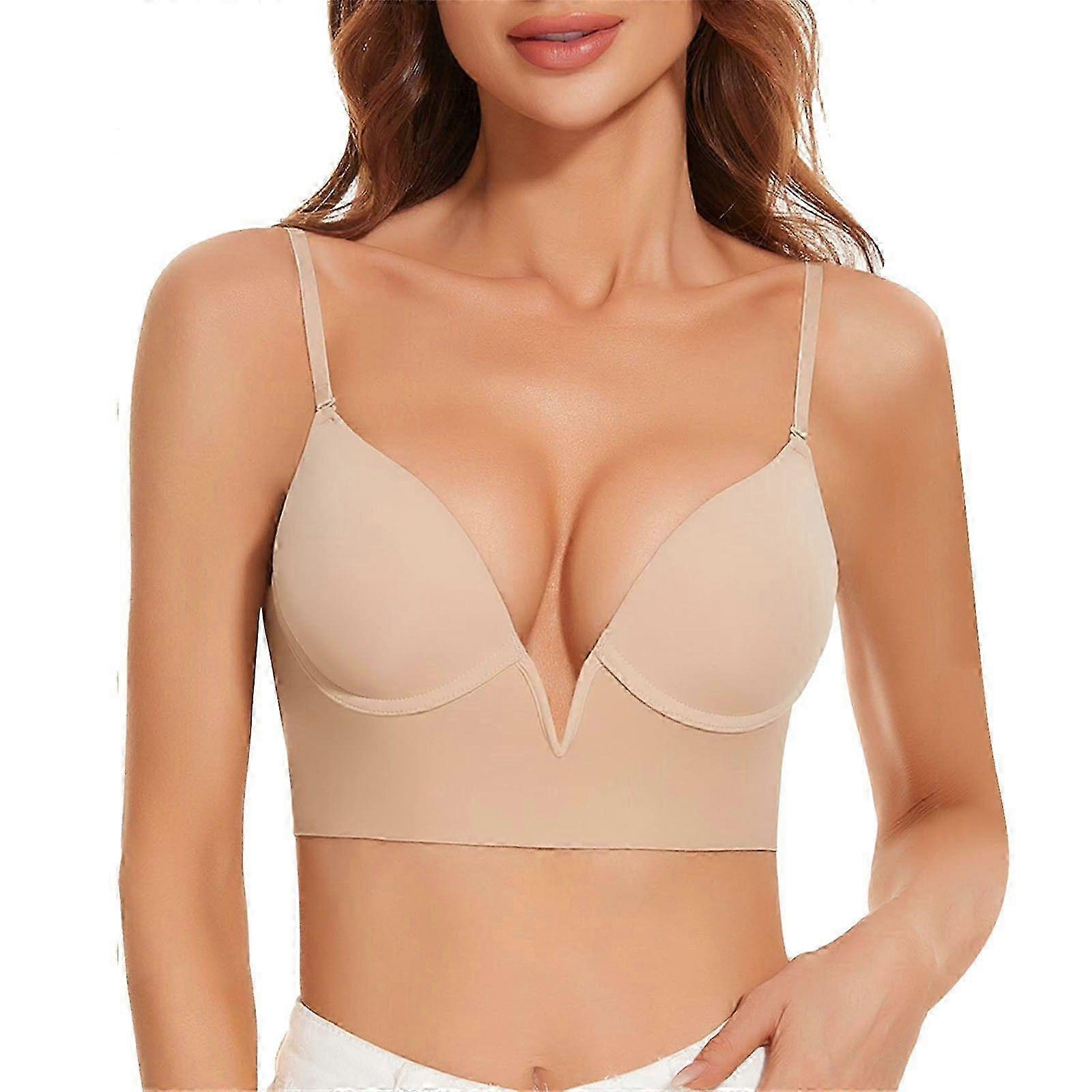 Seamless Push-Up Bra with Deep V Backless Design for Women