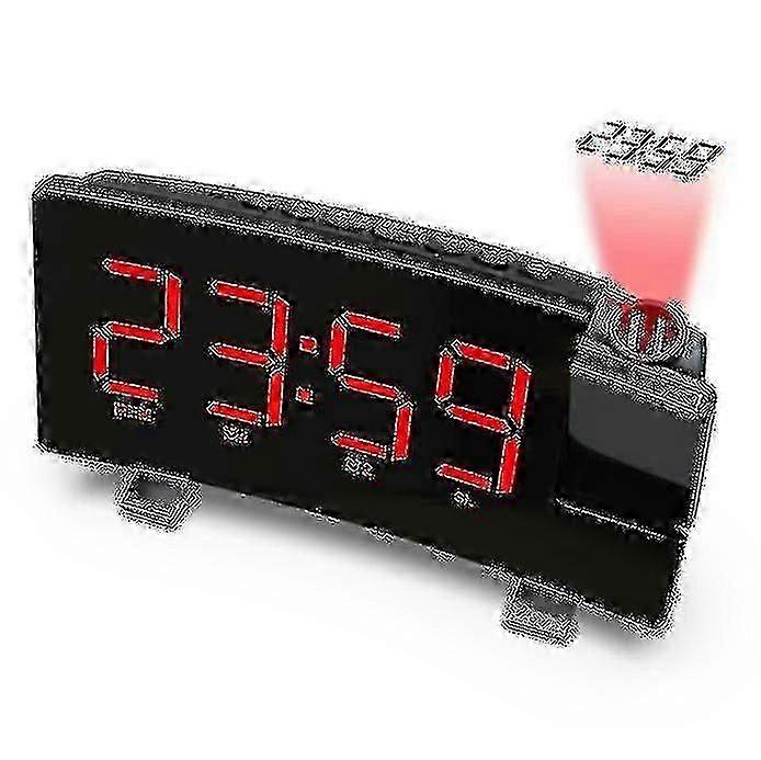 Projection Dual Alarm Clock with Digital Display and Radio Function