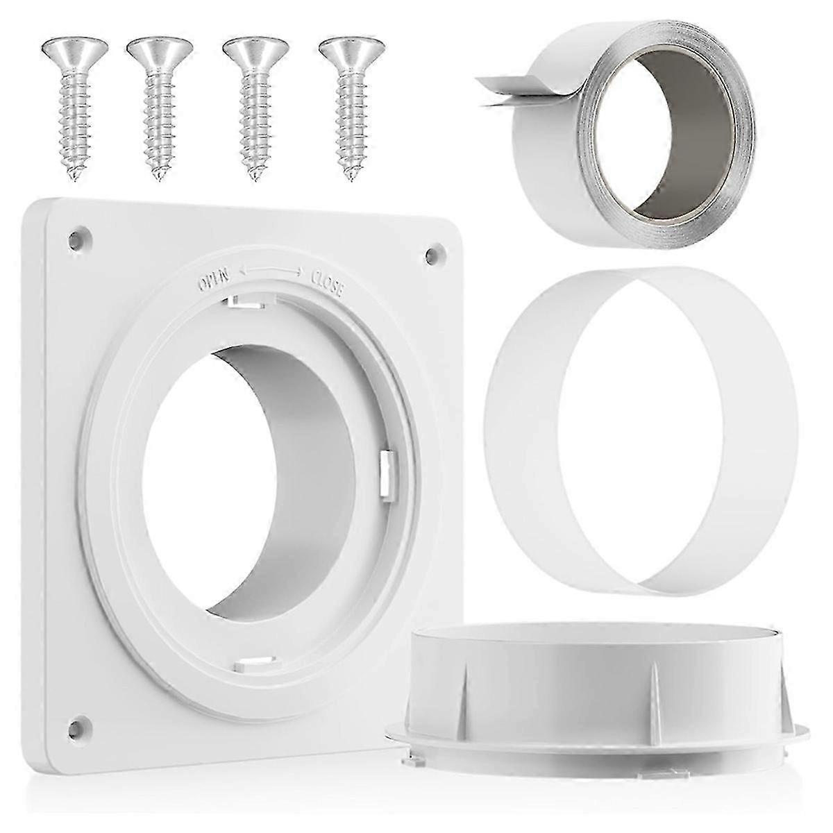 Quick connect dryer vent kit with wall plate for easy setup