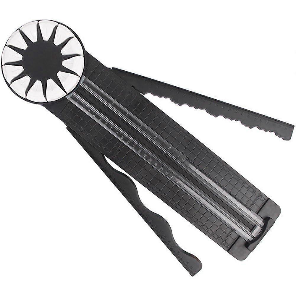 12 in 1 Rolling Paper Cutter Rotary Paper Trimmer Multifunctional Paper Cutter For Scrapbooking With Measurements Black