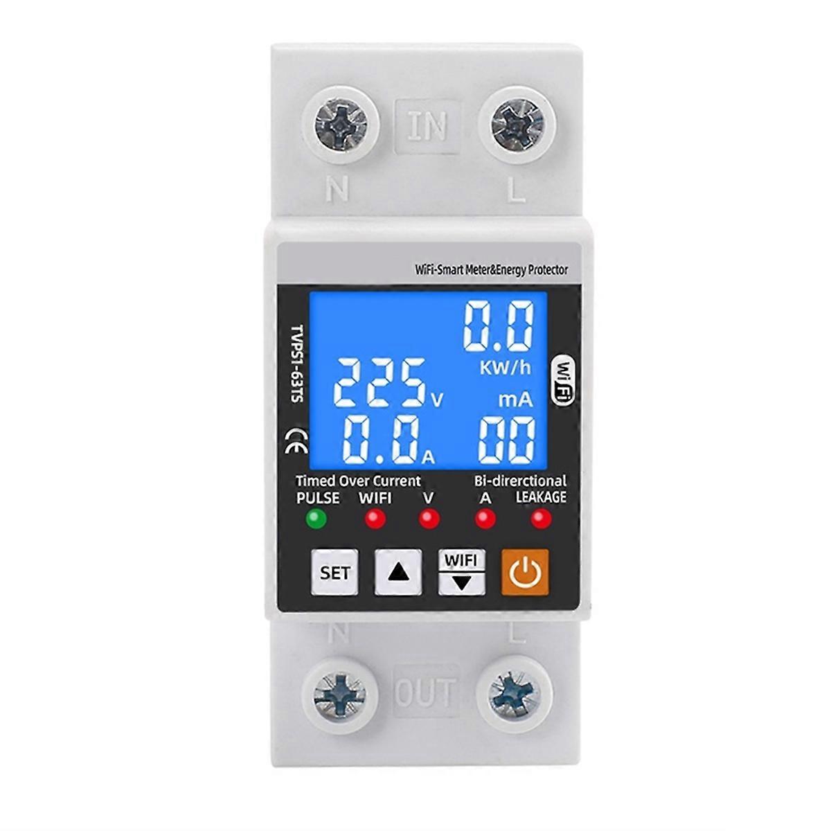 WiFi Smart Surge Protector Timer over Current Relay Switch Circuit Breaker Energy Meter Two-Way