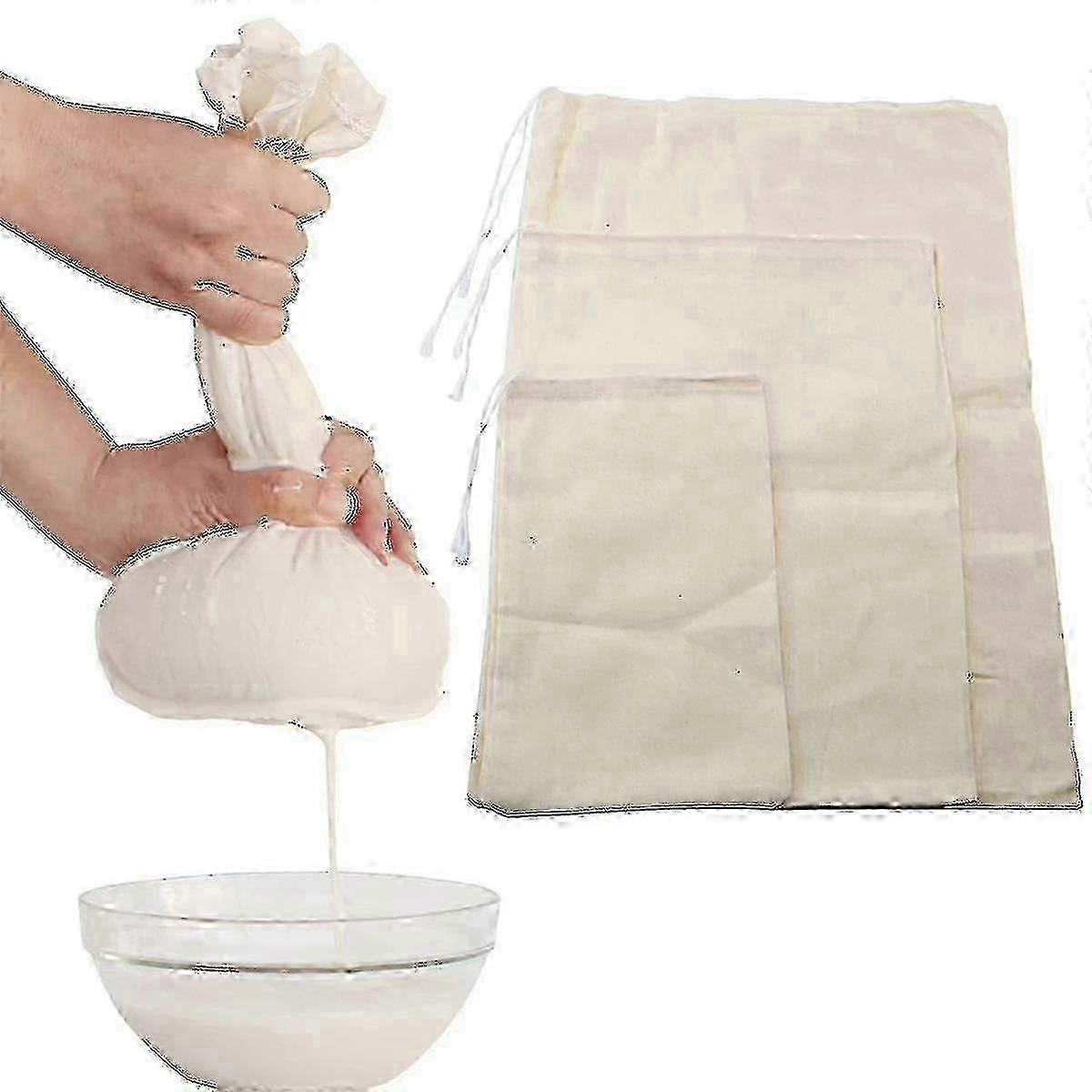 Reusable Cheesecloth Bags for Tea, Yogurt, Coffee Filter Strainers - Large