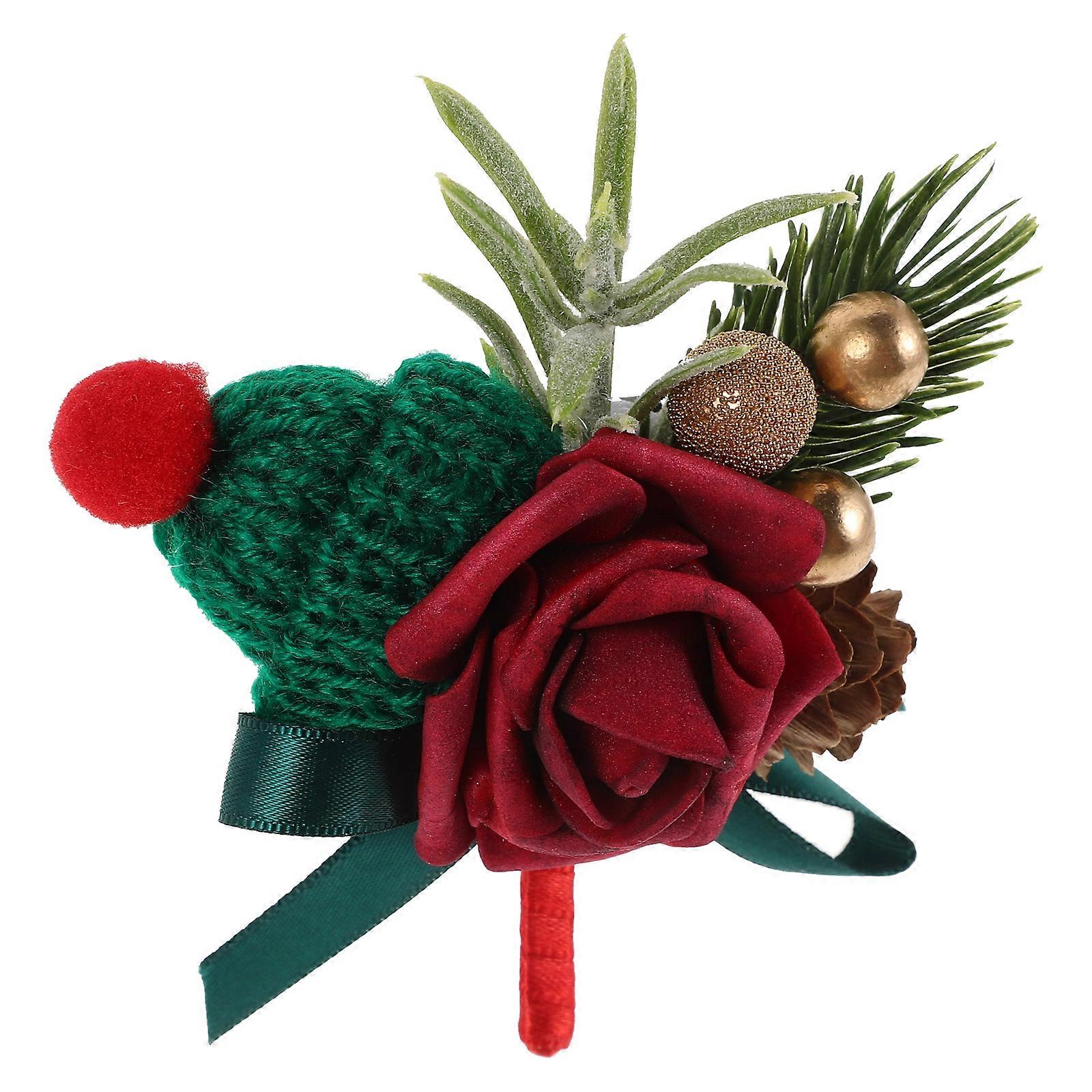 Artificial Boutonniere Christmas Flower for Party Use