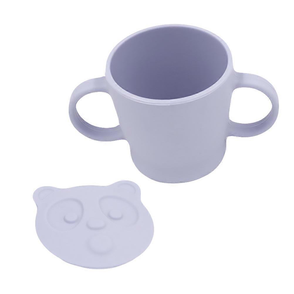 Baby Water Cup for Home Use 1Pcs Silicone Learning Cup with Handle Violet