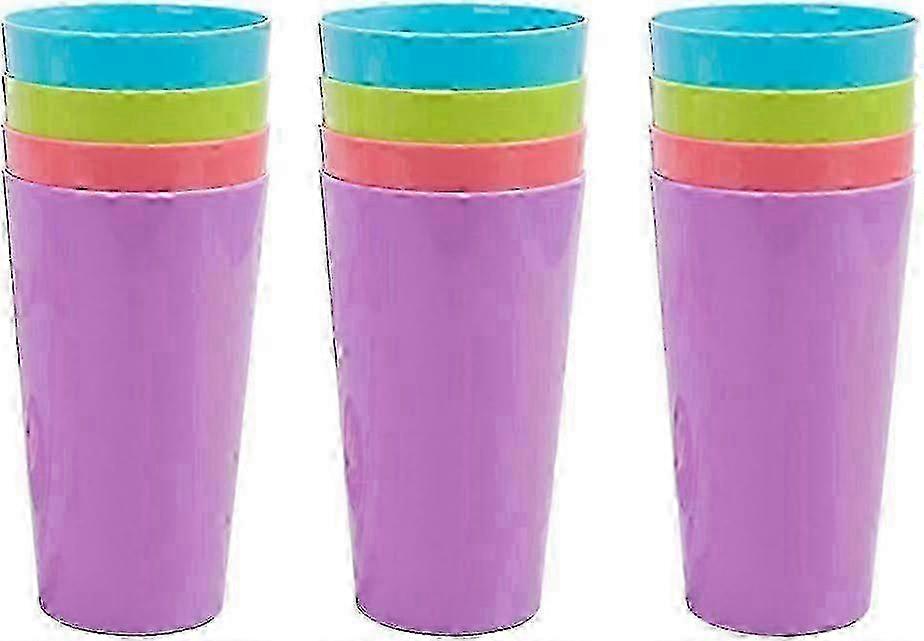 12 Pcs 500ml Reusable Plastic Cups For Camping, Beach Parties