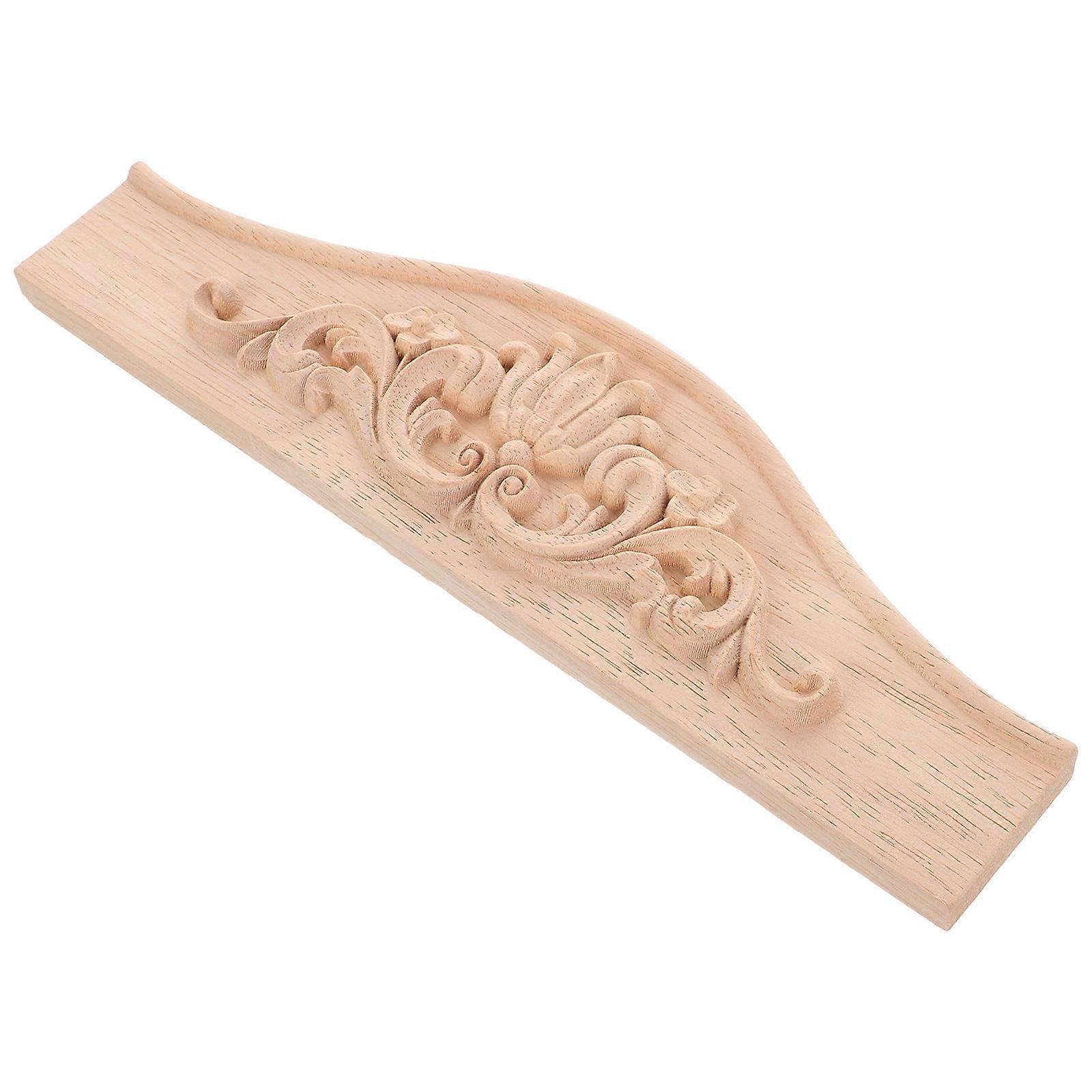 Wood Carving Applique Pediment for Decoration 3Pcs European Style Beige
