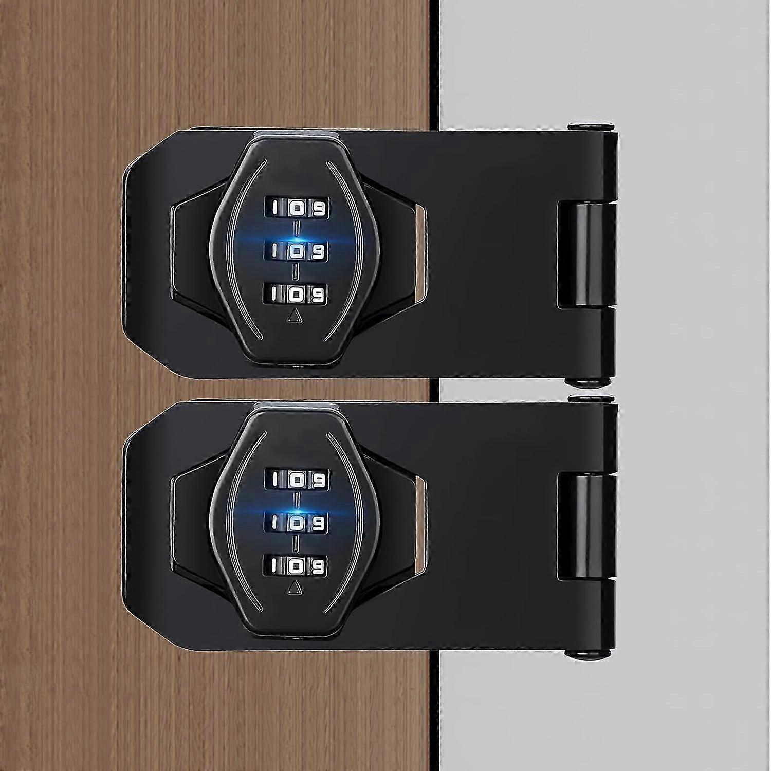 3 Digit Combination Rotary Hasp Lock for Pantry Door - Slide Double Bifold Door Lock for Closet Draw