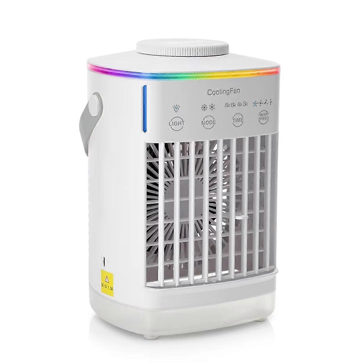 Portable Air Cooler with Humidifier and LED Night Light - Compact Air Conditioning Fan for Home and Office Use