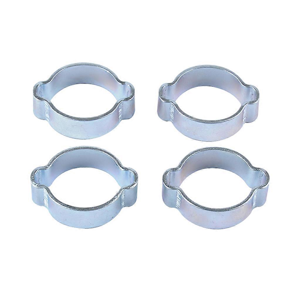 Hose Clip Clamp Double Ear Clips for Hose Use 10Pcs Zinc Plated Silver