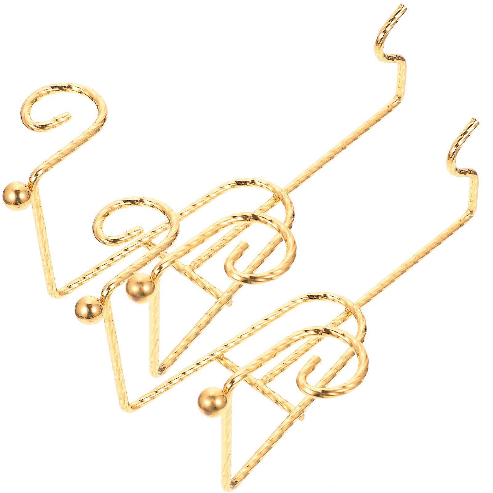 Metal Plate Display Stand Iron Rack for Outdoor Use 4Pcs Golden Holder