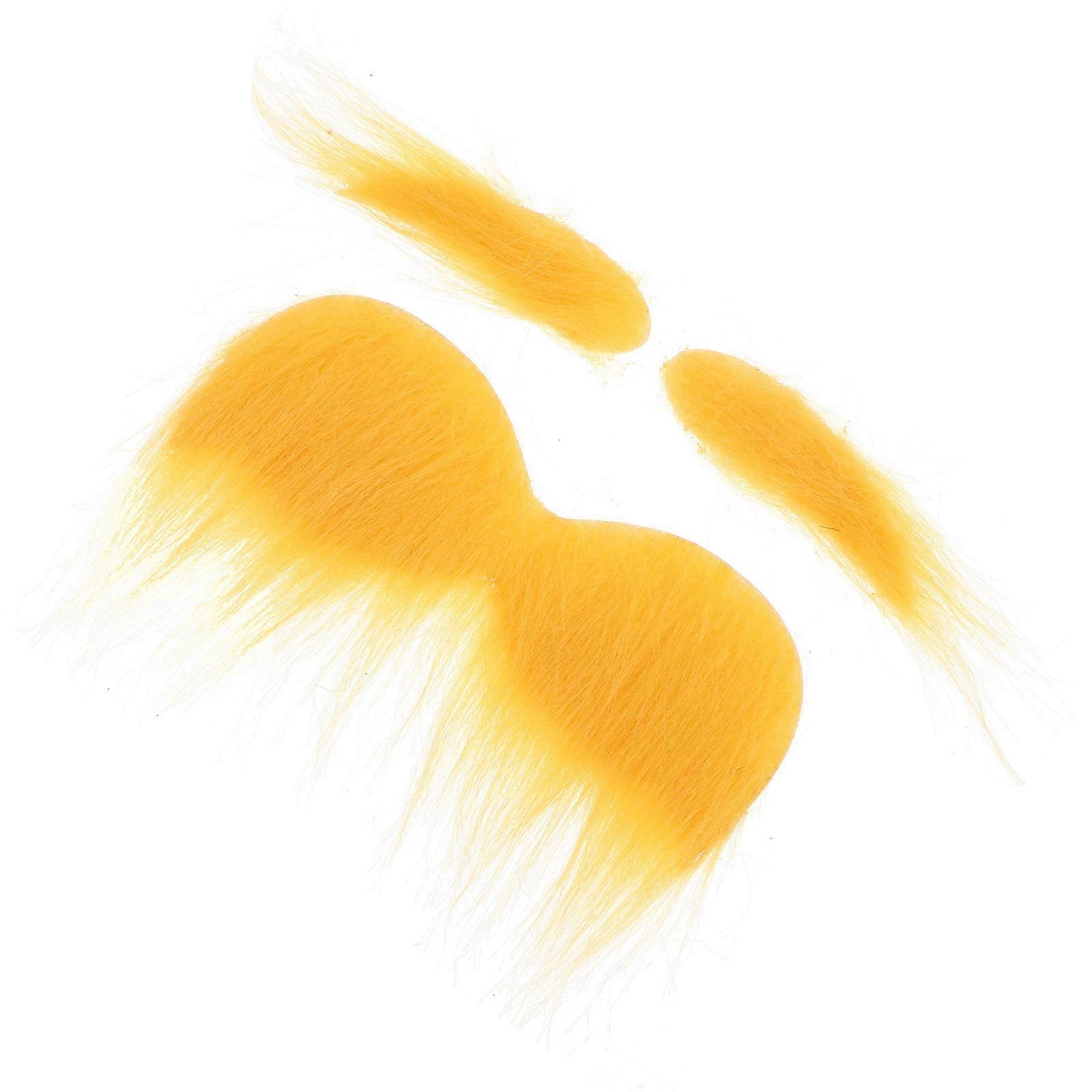 Gathering Supply Fake Mustache Decor for Party Use 2Sets Yellow Fiber