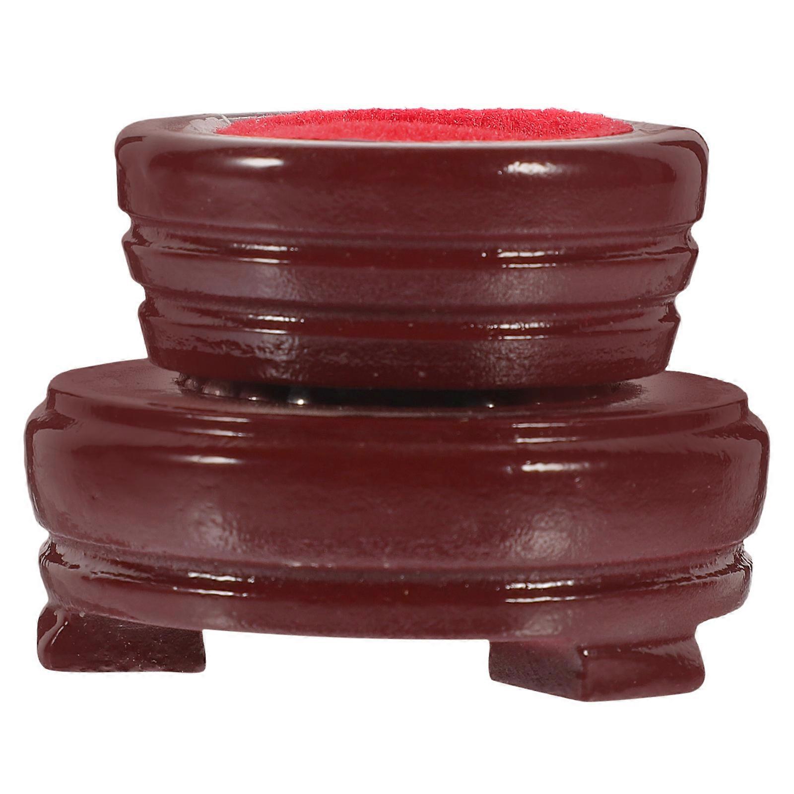 Wooden Crystal Ball Base for Display with 3Pcs Round Antique Crystal Ball Stand