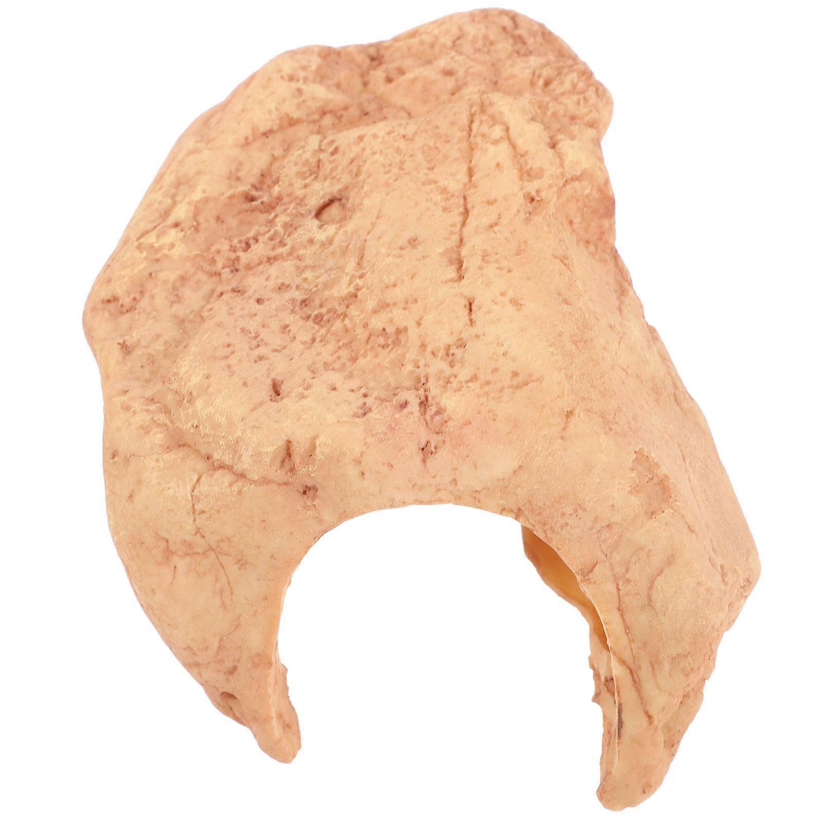 Reptile Cave Ornament 2Pcs Resin Hideout for Reptile Tank Use