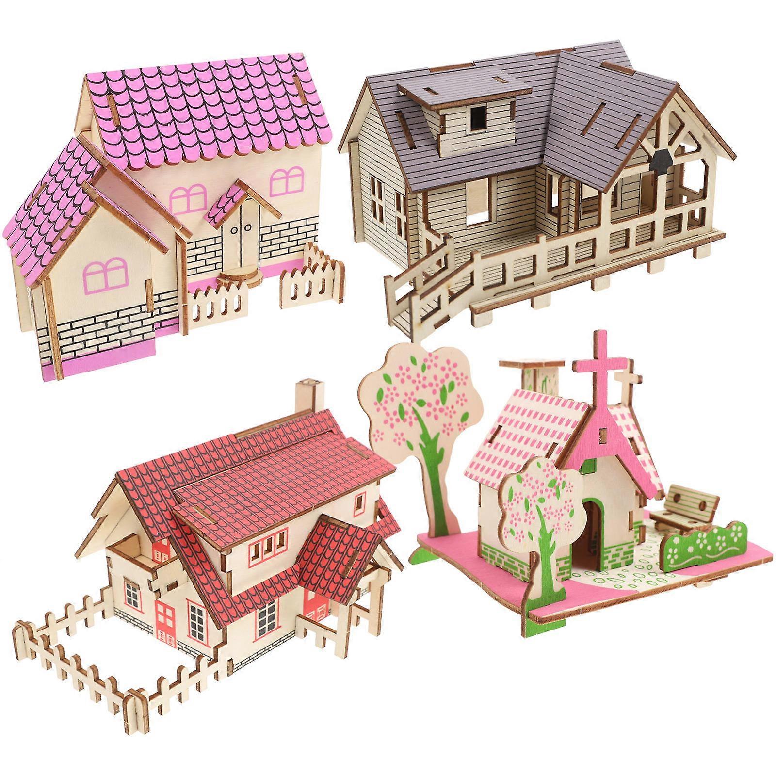 12 Pcs DIY 3D Wood Puzzle Model Craft Kit For Toddlers And Adults Perfect For Birthday Or Festival Gift With Educational Functionality