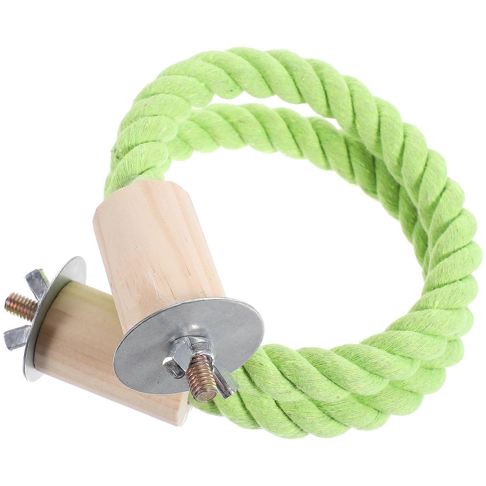 Bird Rope Parakeet Toy for Chewing 3Pcs Standing Rope Perch with Metal