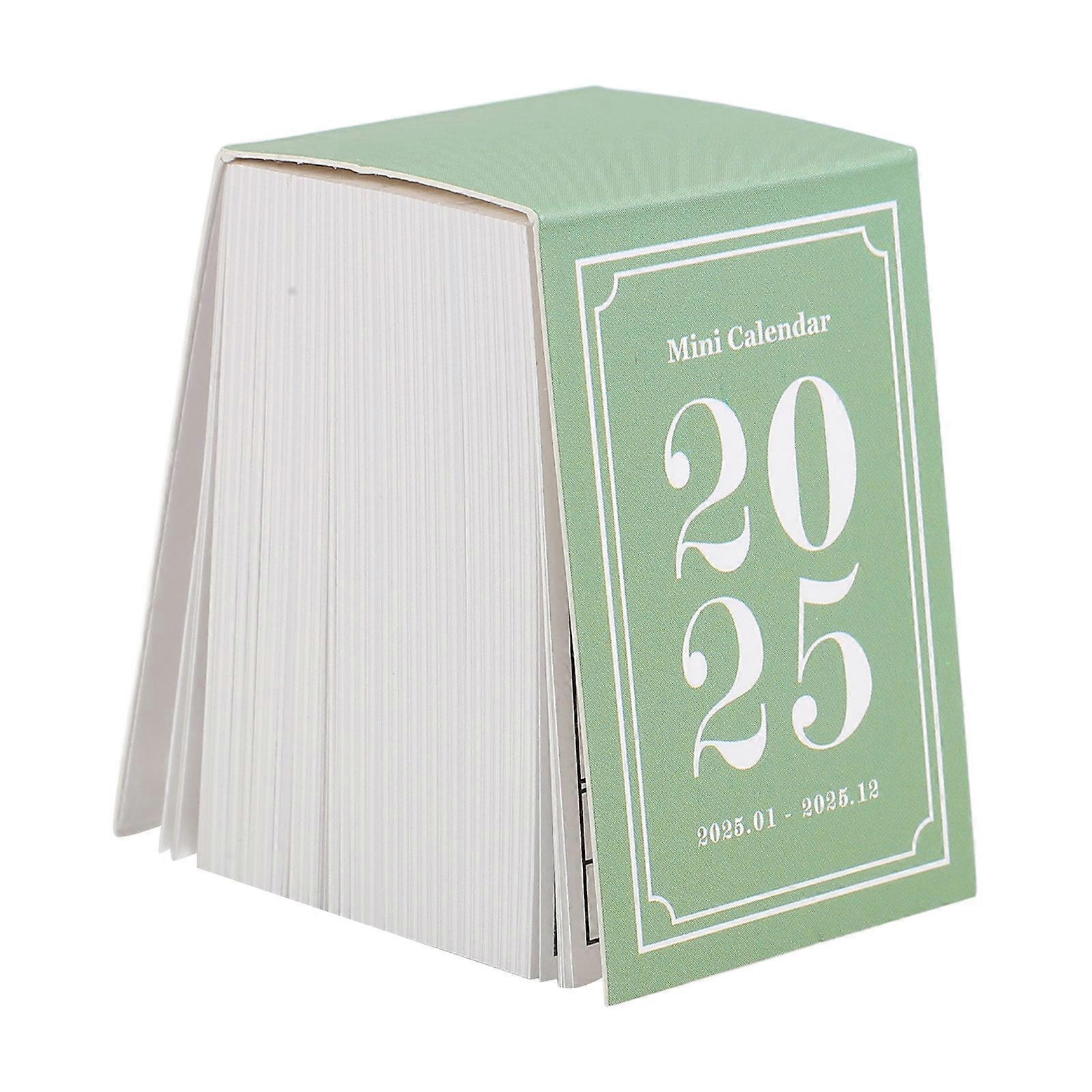2025 Calendar Home Desk Calendar for Countdown Use 2Pcs Tearable Paper Green