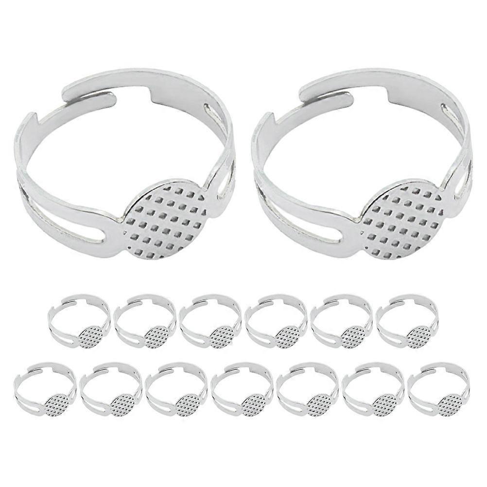 Adjustable Ring Bases Metal Ring Blanks for DIY Jewelry Making 60Pcs