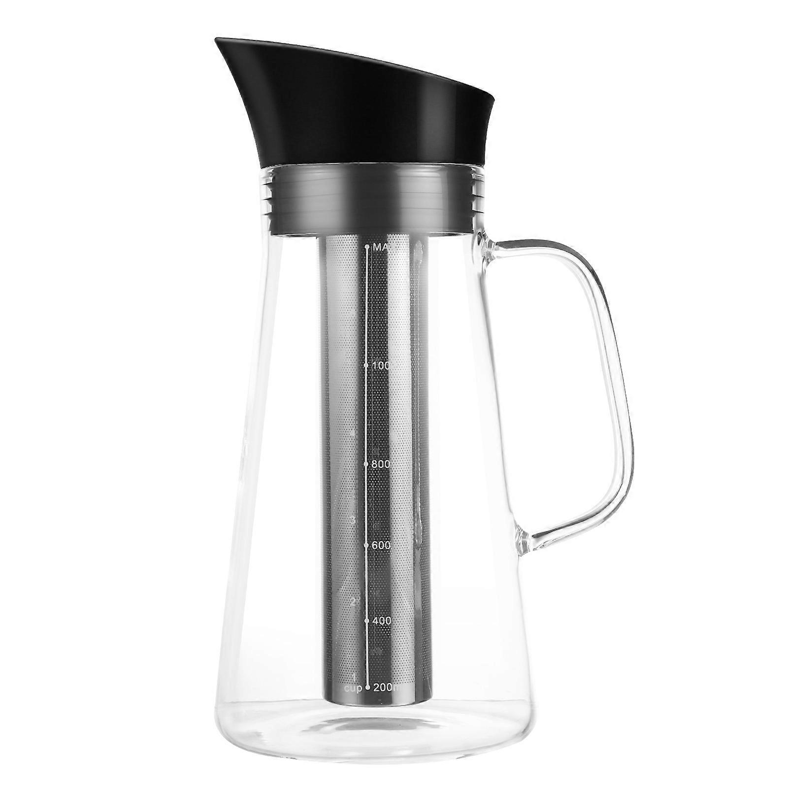 2Pcs Large Capacity Water Jug Glass Coffee Pot Perfect For Easy To Clean With Filtration Function