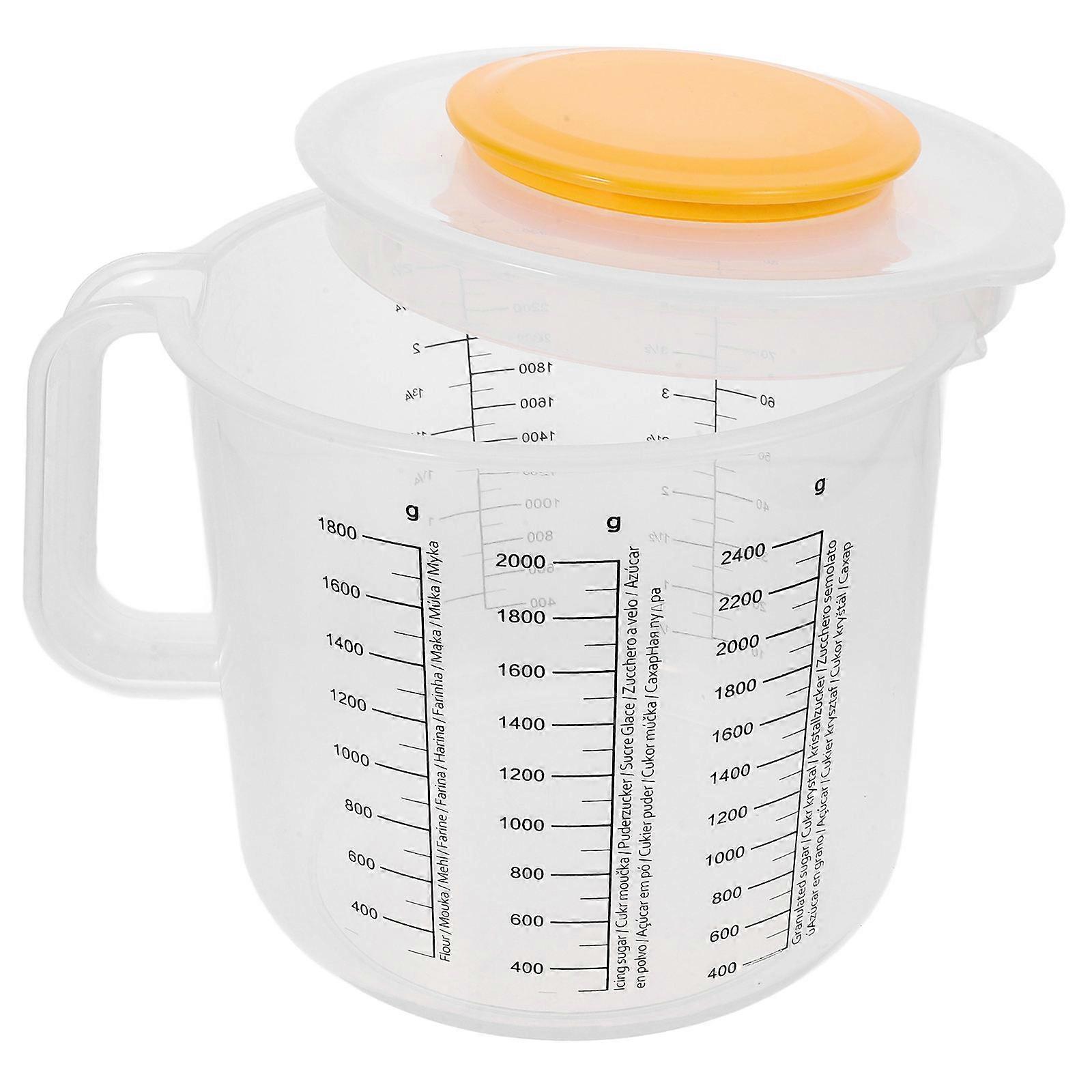 Measuring Cup Mixing Bowl for Storage Use 3Pcs with Lid White