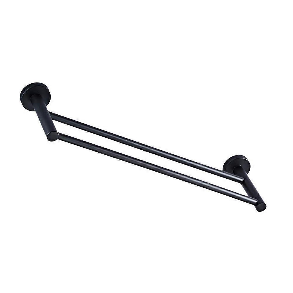 Black Wall-Mounted Towel Rack for Bathroom with 3Pcs Double Pole Holder