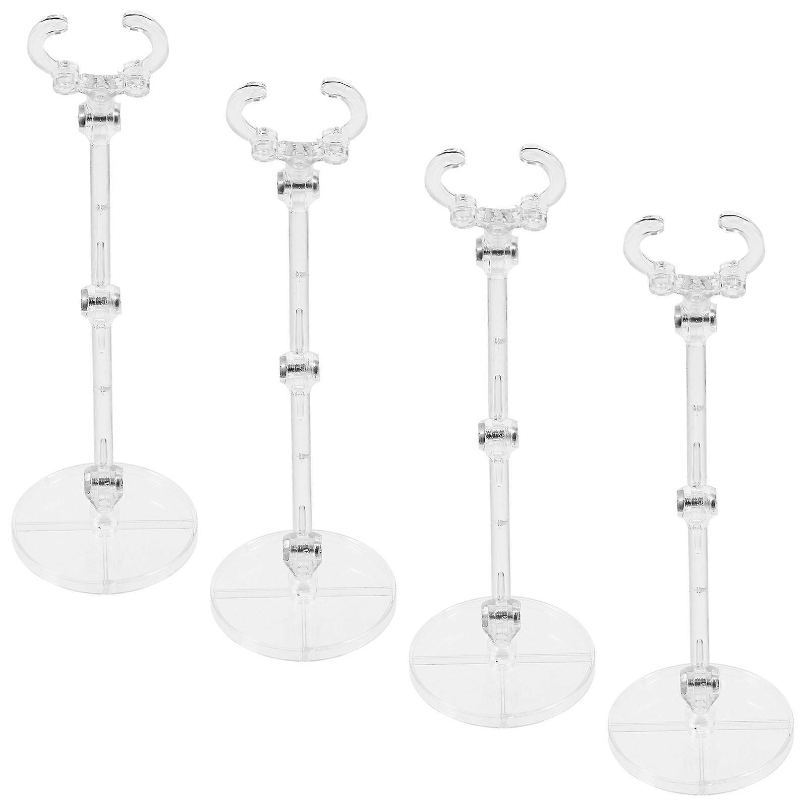 12Pcs Plastic Action Figure Stand Adjustable Holder For Dolls Figures With Rectangle Shape Support