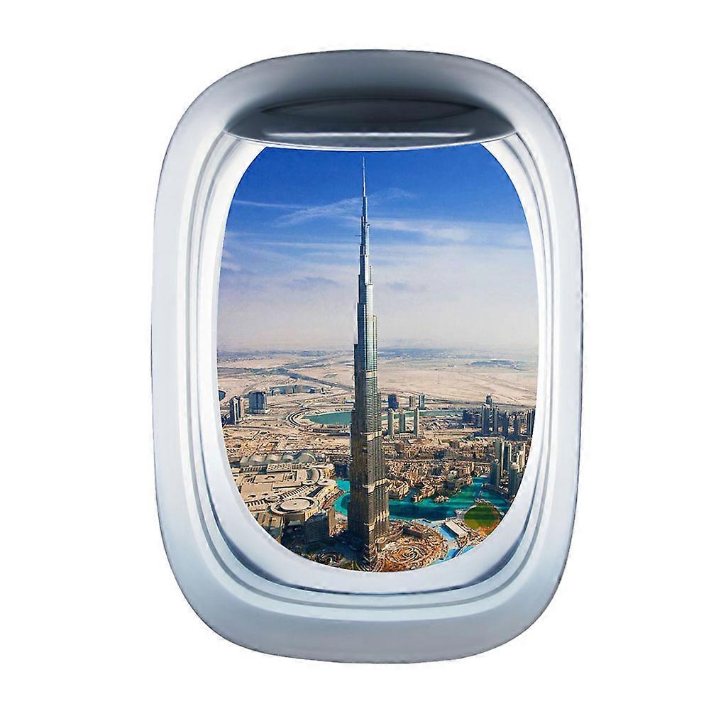 Door Wall Decal Creative Three-Dimensional Landmark Building Window Sticker 3Pcs