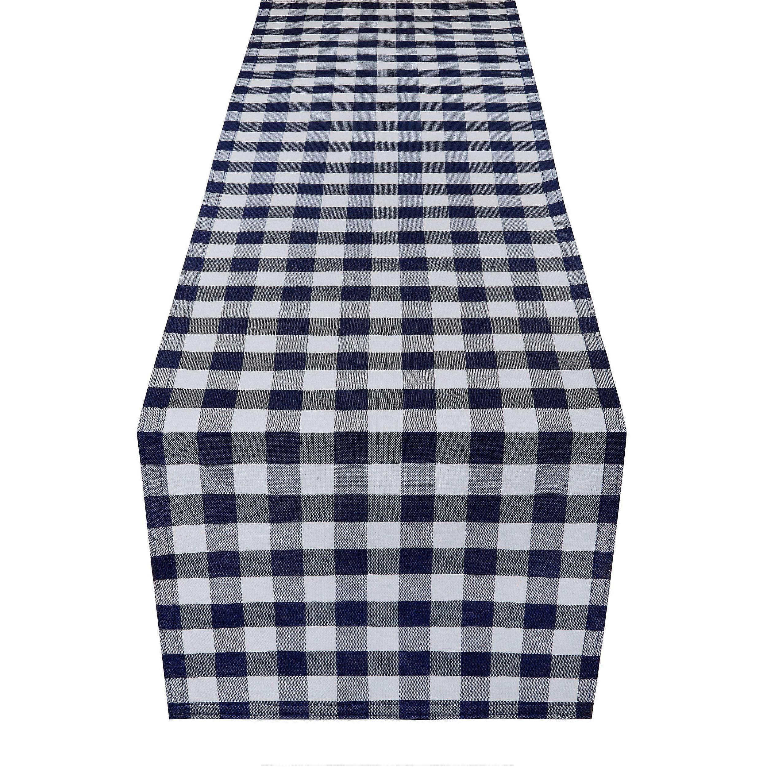 Buffalo Check Plaid Table Runner - Navy - 13 in x 36 in