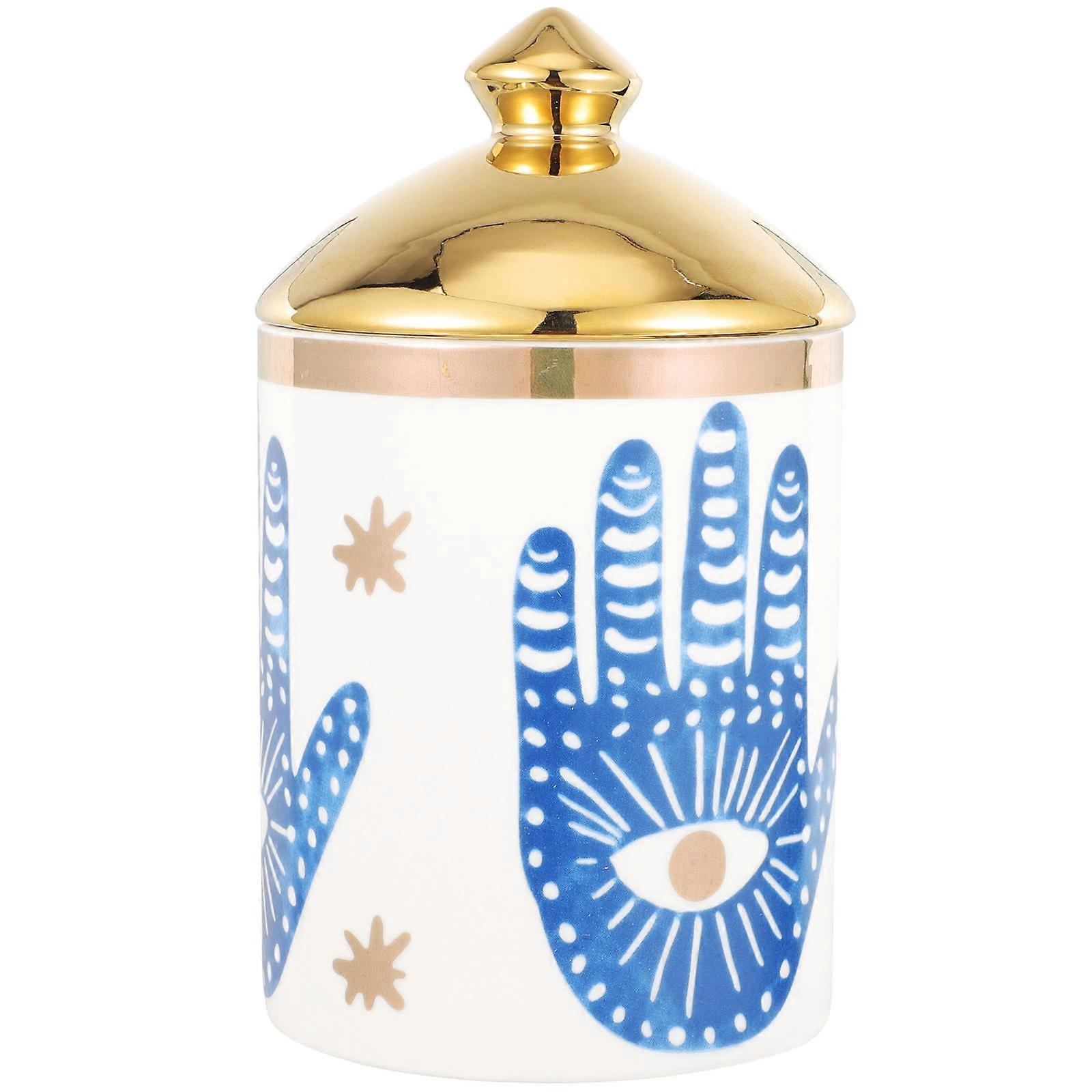 Ceramic Candle Jar for Candle Storage 2Pcs Durable Multi Color Design