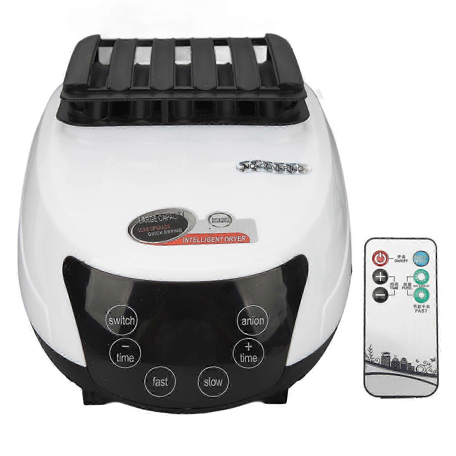 1500W Silent Electric Clothes Dryer with Remote Control and Six Buttons for Efficient UK Laundry