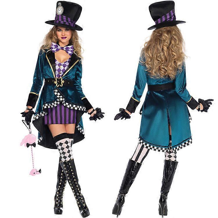 Women's Alice Mad Hatter Magician Performance Nightclub Circus Stage Performance Costume