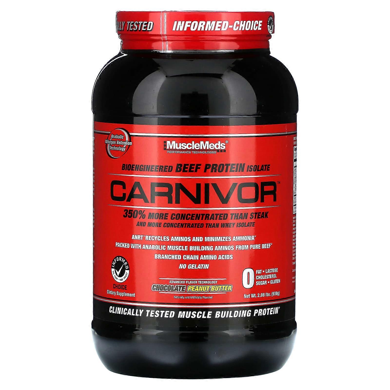 Carnivor, Bioengineered Beef Protein Isolate, Chocolate Peanut Butter, 2.06 lbs (938 g)