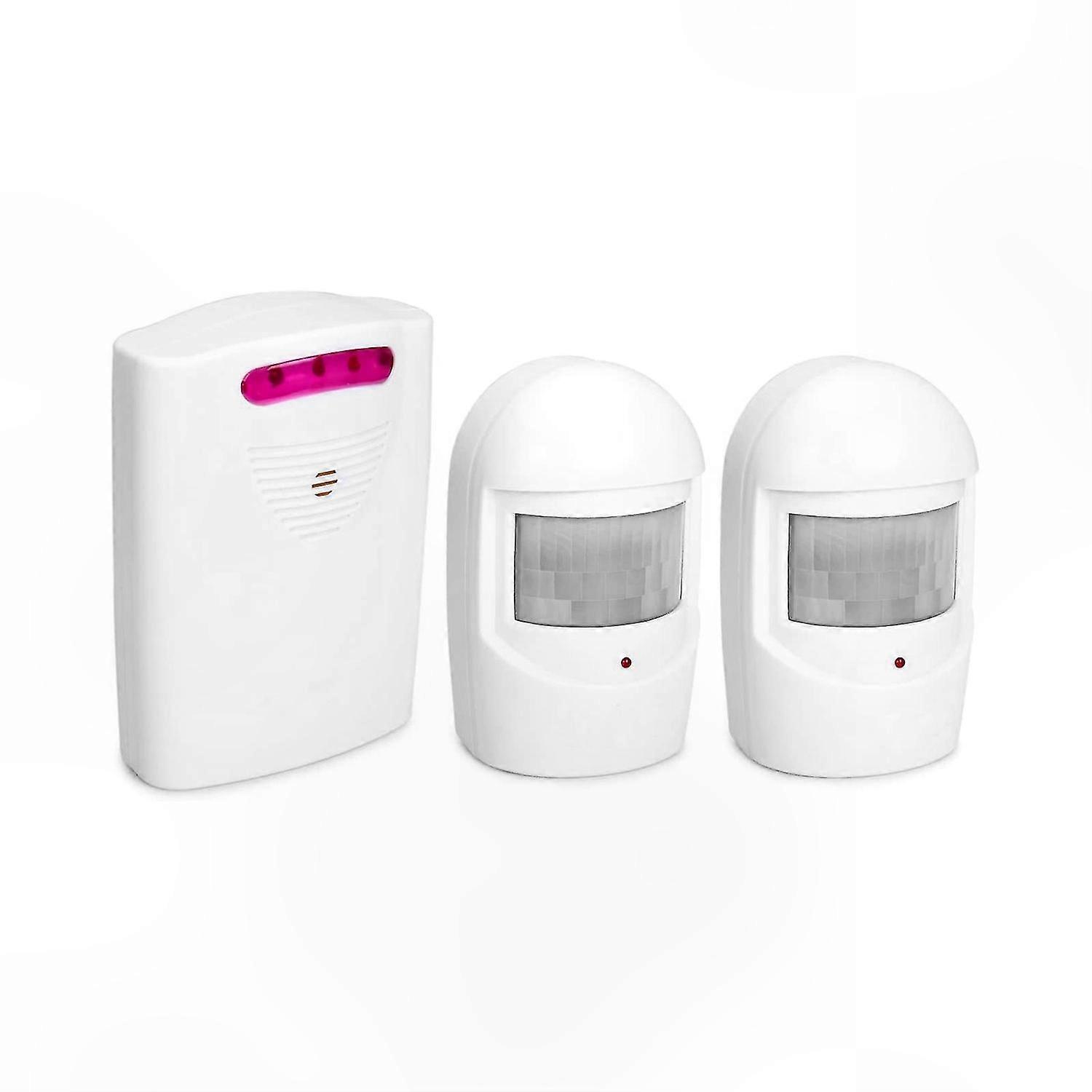 Wireless Motion Sensor Alarm System with Doorbell Function, 1 Receiver and 2 Transmitters for Driveway Security