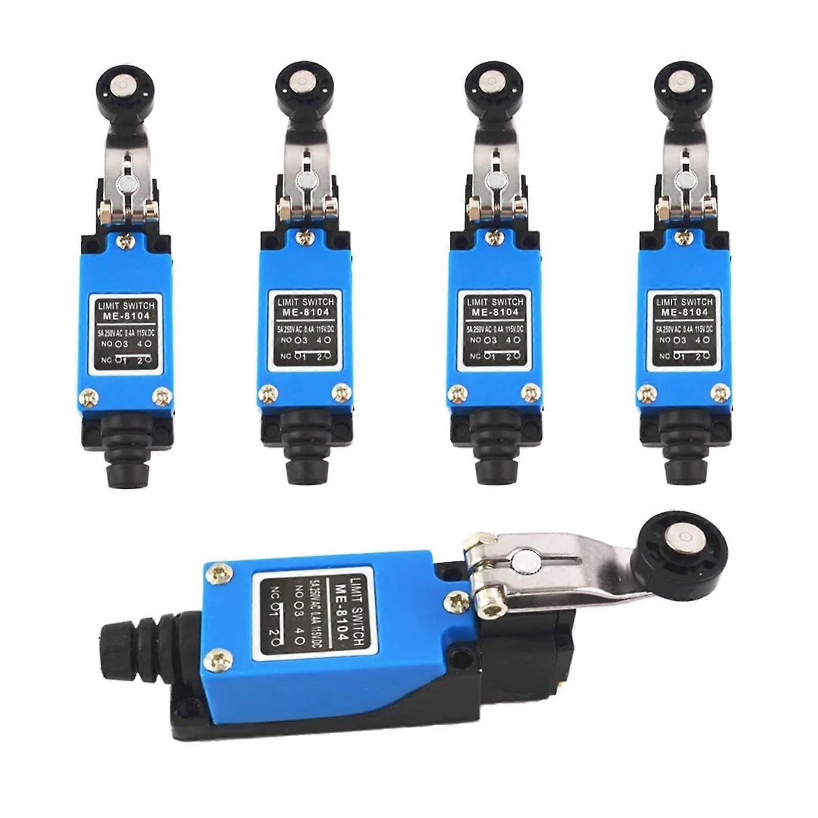 Rotary Roller Arm Enclosed Limit Switch 5 Pcs  Model ME8104, Roller Arm, Enclosed, Machined Finish